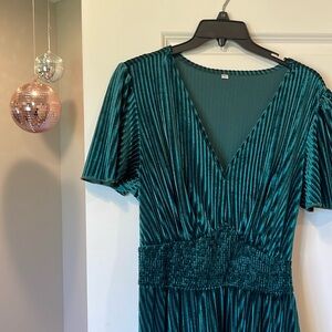 Emerald green velvet dress - worn once
